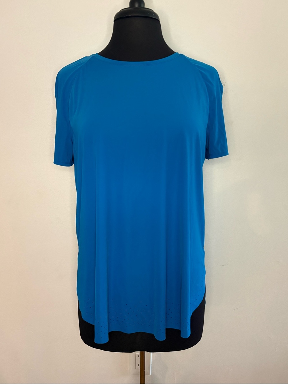 Blue Short-Sleeve Women's Top L
